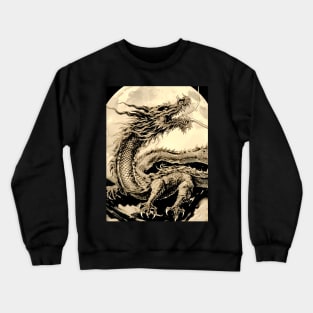 Chinese Dragon and Full Moon: Chinese New Year, Year of the Dragon on a Dark Background Crewneck Sweatshirt